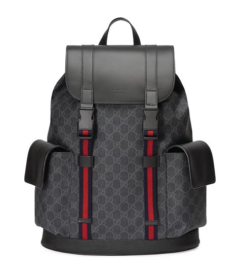 gucci backpack black with stripe|Buy Gucci Backpack Accessories .